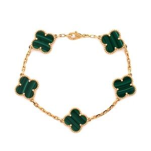 Elegant Gold and Green Clover Bracelet